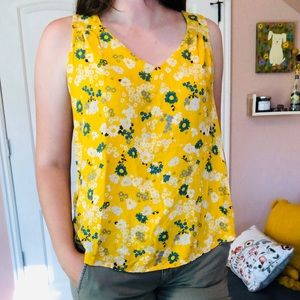 Yellow Floral Tank Top